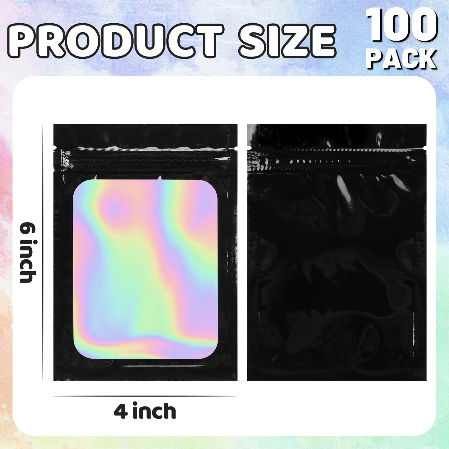 100 Pack 5x8 Mylar Bags for Food Storage and Resealable Stand Up for Small Business Packaging Supplies Great for Party Favor Food Storage
