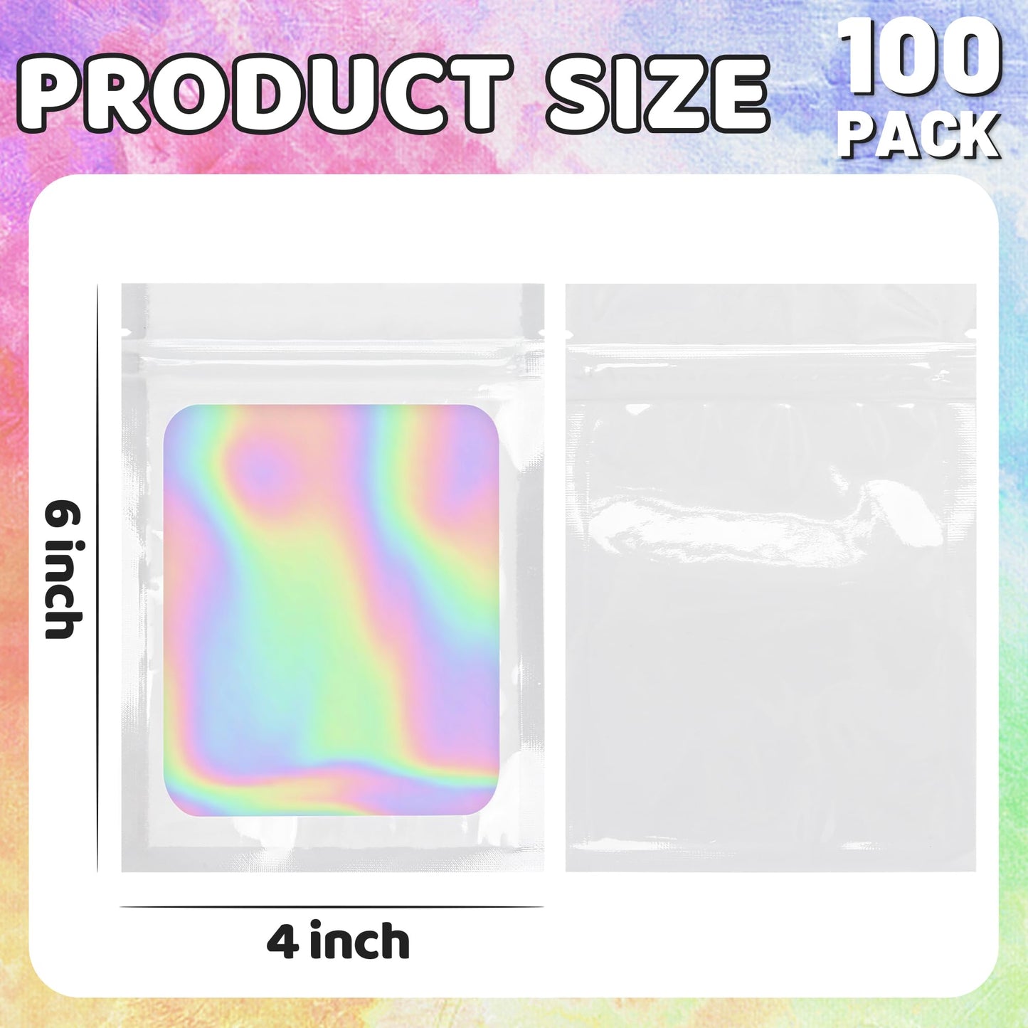 100 Pack 5x8 Mylar Bags for Food Storage and Resealable Stand Up for Small Business Packaging Supplies Great for Party Favor Food Storage