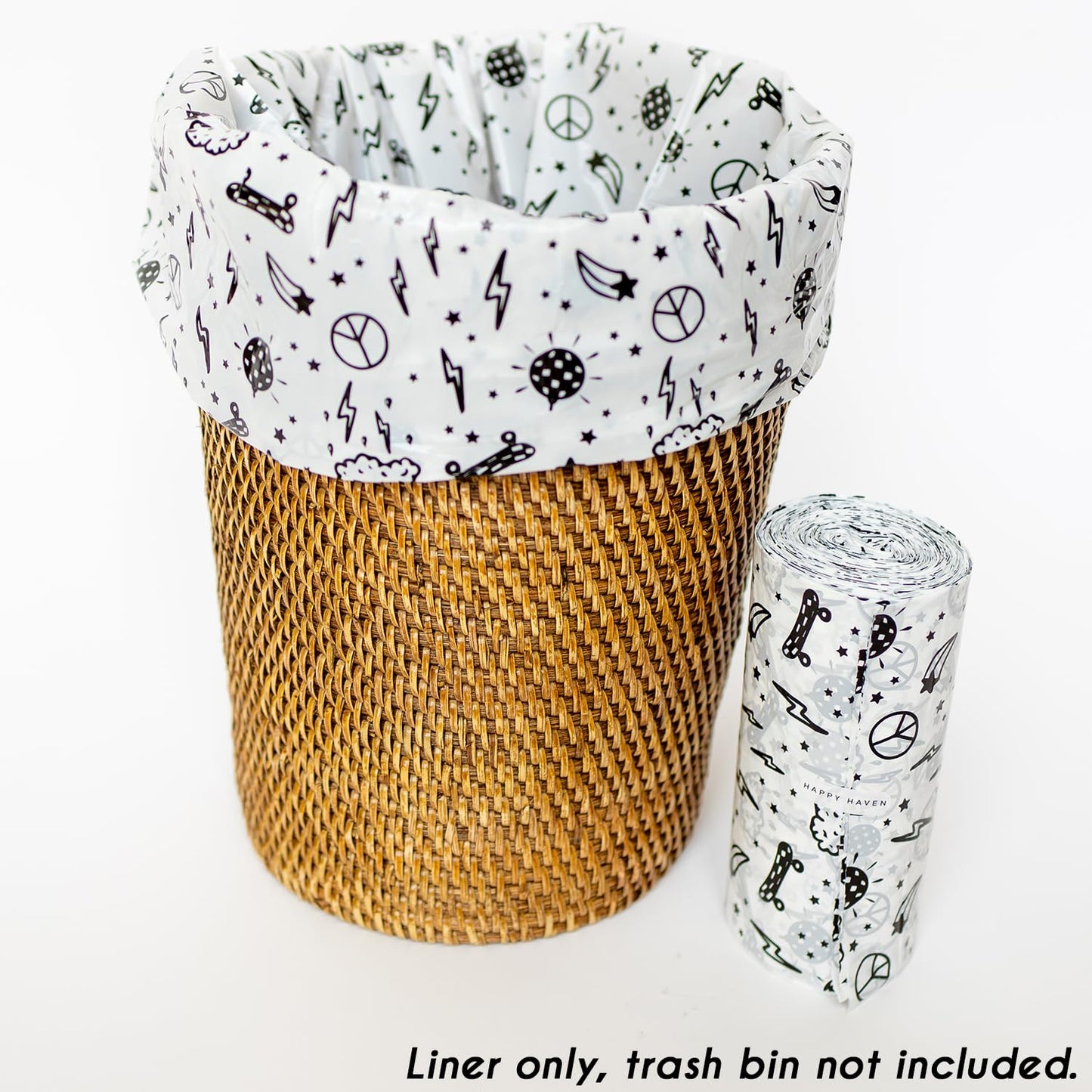 Trash Bags for 2,3,4 Gallon Trash Can, Small Garbage Bags - Bedroom & Bathroom, Decorative Cute Wastebasket Trash Can Liner Kids - 50 Count (Everyday Electric)