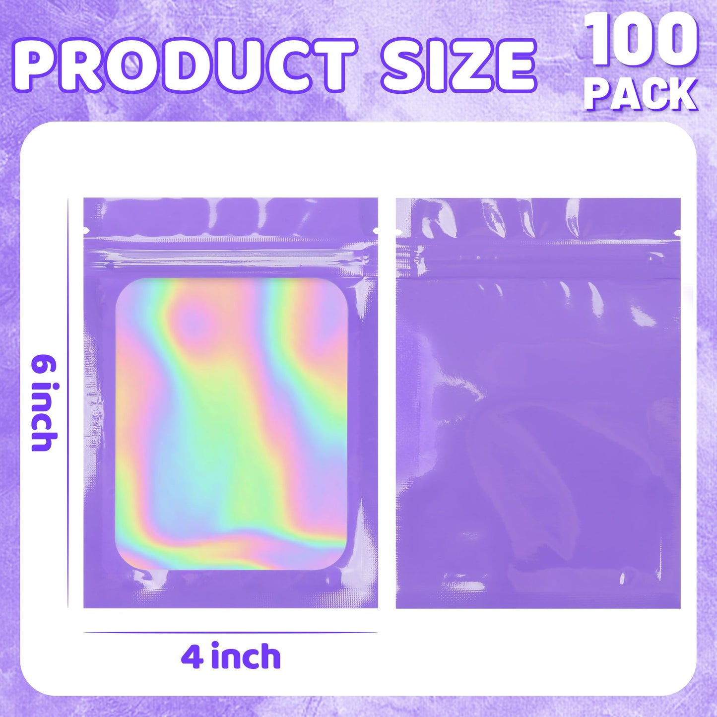 100 Pack 5x8 Mylar Bags for Food Storage and Resealable Stand Up for Small Business Packaging Supplies Great for Party Favor Food Storage