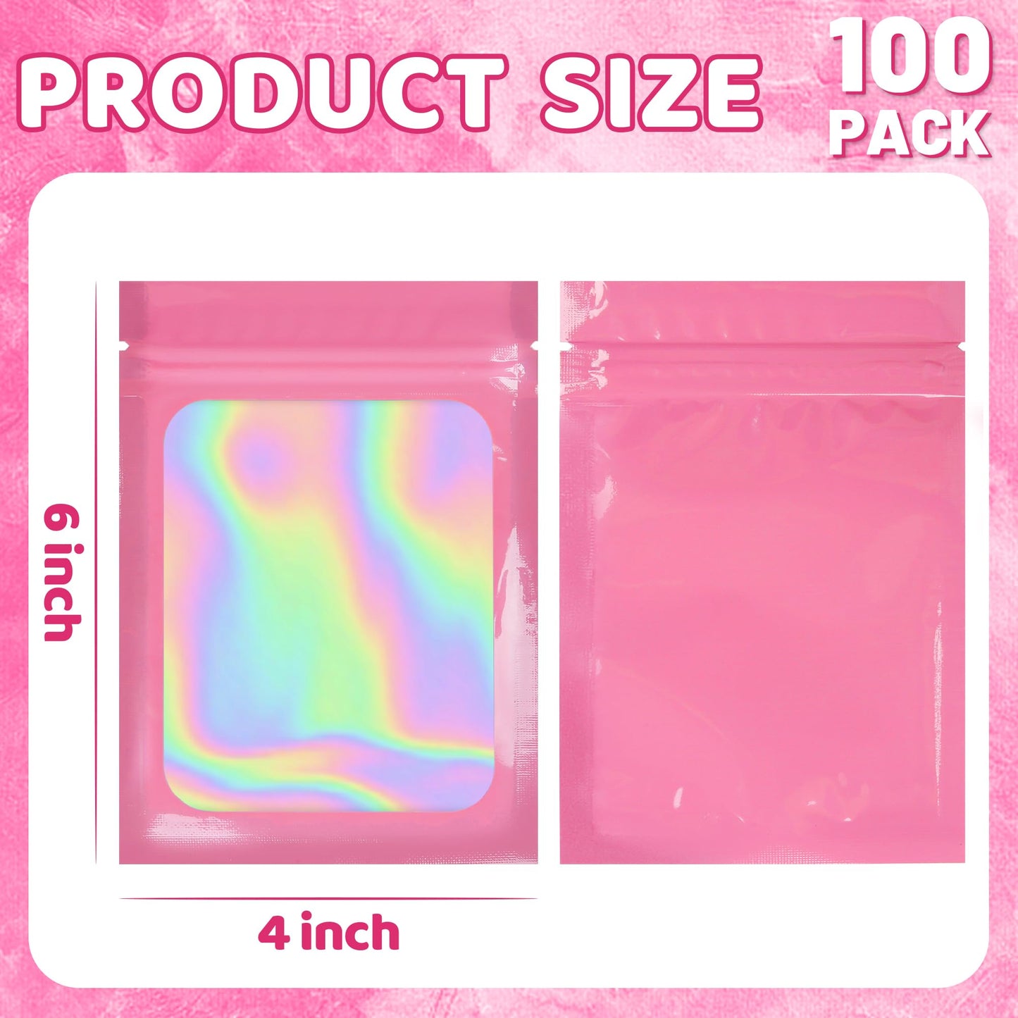 100 Pack 5x8 Mylar Bags for Food Storage and Resealable Stand Up for Small Business Packaging Supplies Great for Party Favor Food Storage