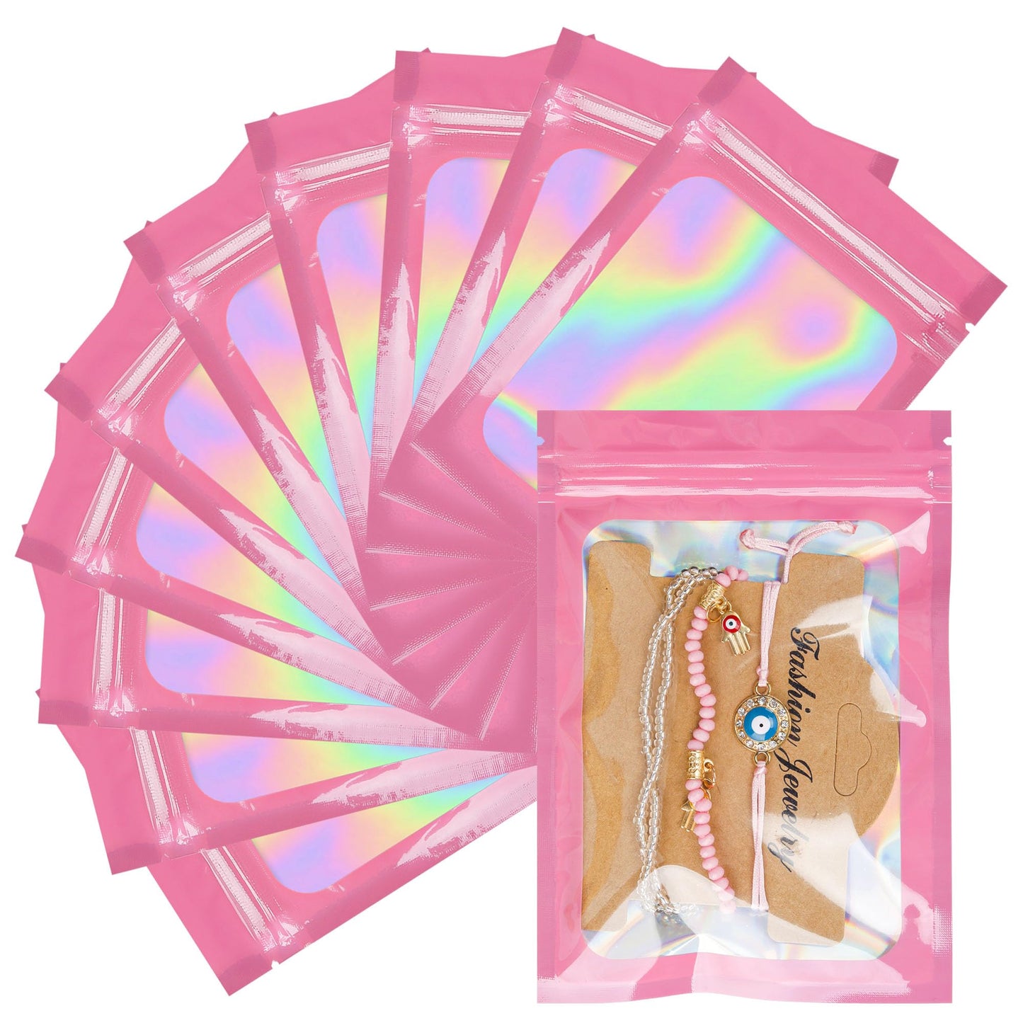 100 Pack 5x8 Mylar Bags for Food Storage and Resealable Stand Up for Small Business Packaging Supplies Great for Party Favor Food Storage