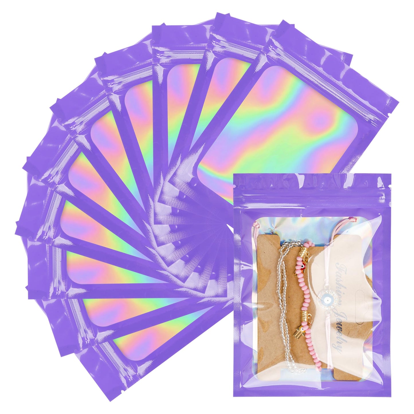 100 Pack 5x8 Mylar Bags for Food Storage and Resealable Stand Up for Small Business Packaging Supplies Great for Party Favor Food Storage