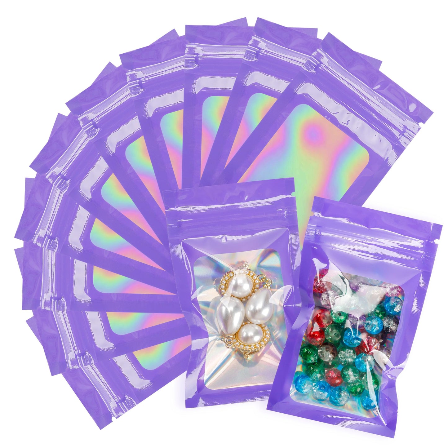100 Pack 5x8 Mylar Bags for Food Storage and Resealable Stand Up for Small Business Packaging Supplies Great for Party Favor Food Storage