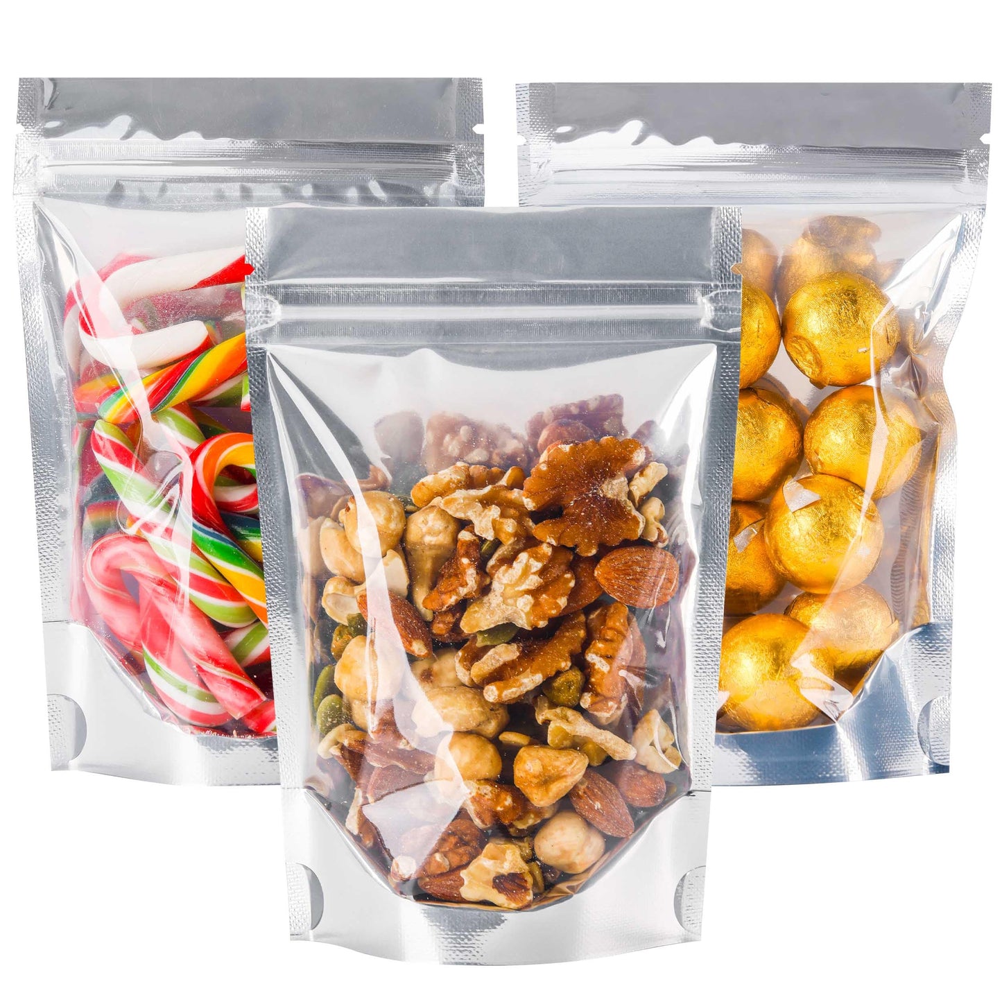 100 Pack 5x8 Mylar Bags for Food Storage and Resealable Stand Up for Small Business Packaging Supplies Great for Party Favor Food Storage