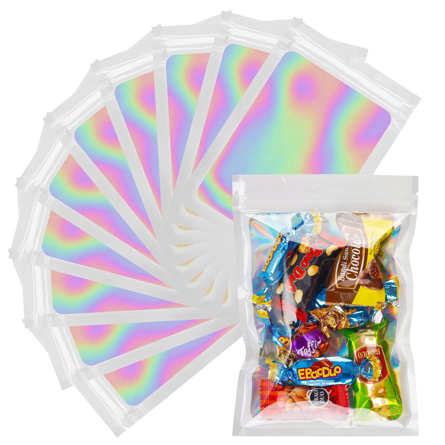 100 Pack 5x8 Mylar Bags for Food Storage and Resealable Stand Up for Small Business Packaging Supplies Great for Party Favor Food Storage