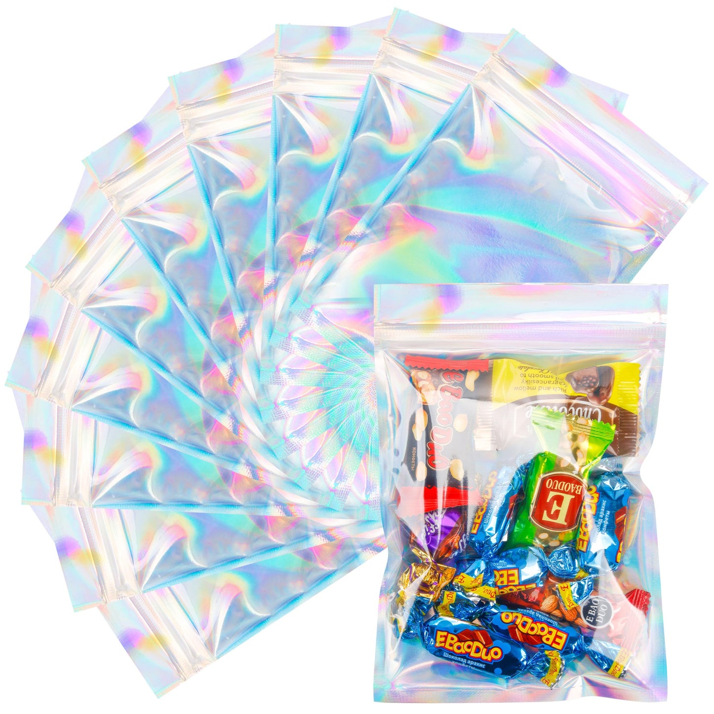 100 Pack 5x8 Mylar Bags for Food Storage and Resealable Stand Up for Small Business Packaging Supplies Great for Party Favor Food Storage