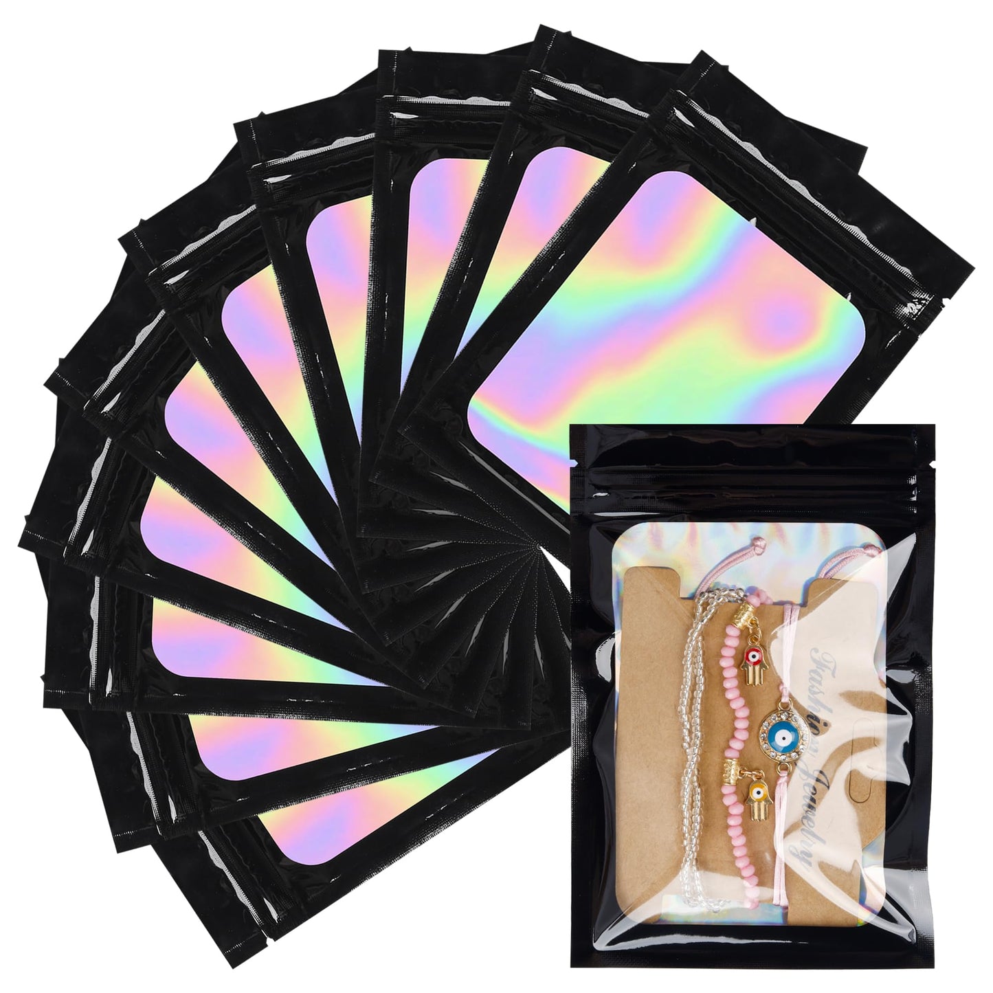 100 Pack 5x8 Mylar Bags for Food Storage and Resealable Stand Up for Small Business Packaging Supplies Great for Party Favor Food Storage