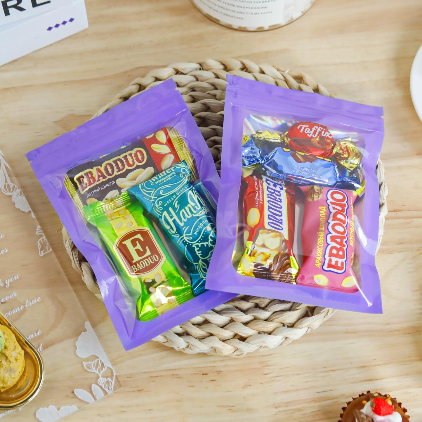 100 Pack 5x8 Mylar Bags for Food Storage and Resealable Stand Up for Small Business Packaging Supplies Great for Party Favor Food Storage