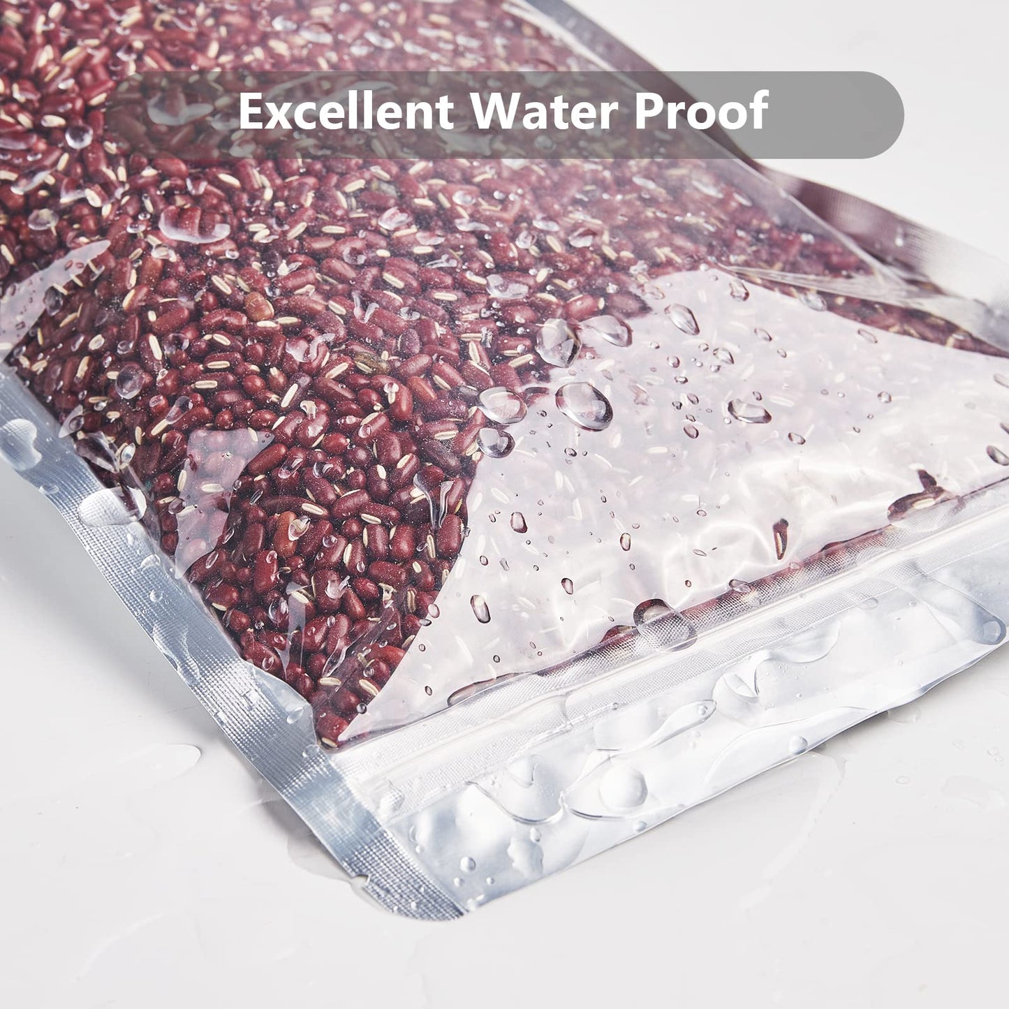 LZLPACKING 100 Pieces resealable Mylar Bags with Clear Front Window,Smell Proof Edible Packaging,Stand up Pouches Bags for Food Storage(5×8 Inch/12.7 x 20.3cm)