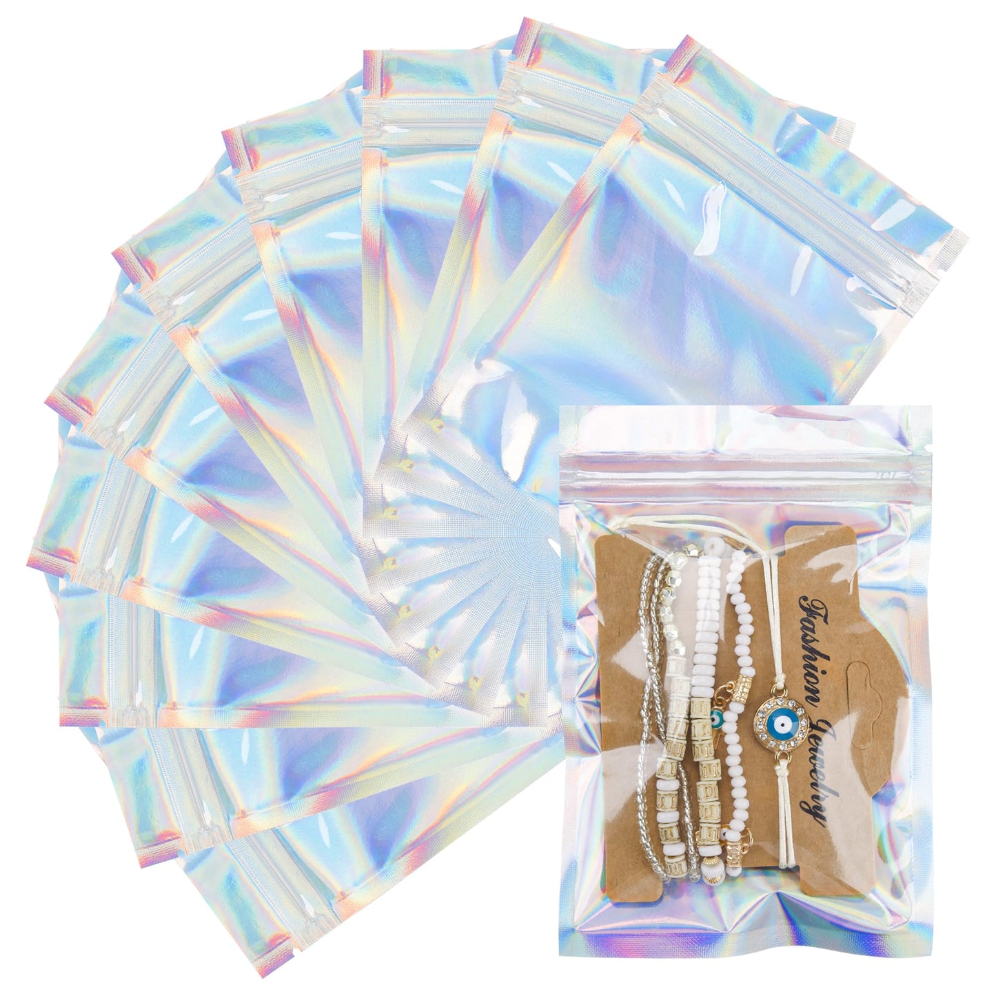 100 Pack 5x8 Mylar Bags for Food Storage and Resealable Stand Up for Small Business Packaging Supplies Great for Party Favor Food Storage